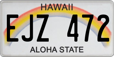 HI license plate EJZ472