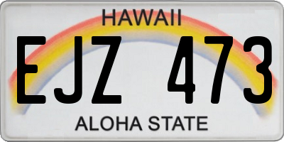 HI license plate EJZ473