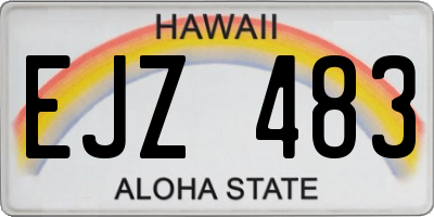 HI license plate EJZ483