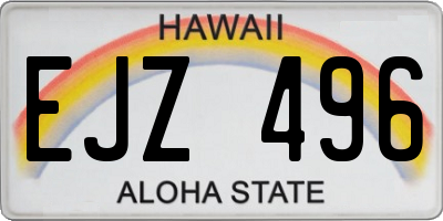 HI license plate EJZ496