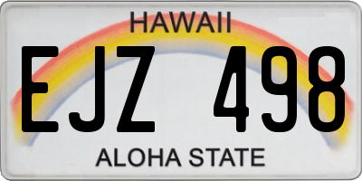 HI license plate EJZ498