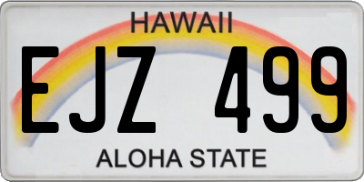 HI license plate EJZ499