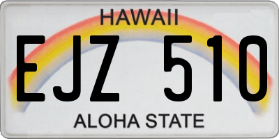 HI license plate EJZ510