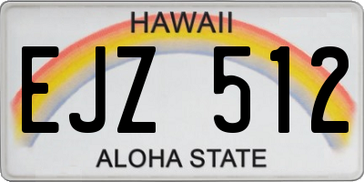HI license plate EJZ512