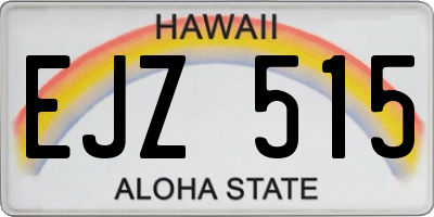 HI license plate EJZ515