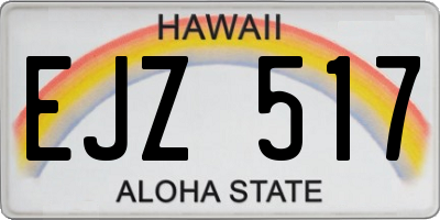 HI license plate EJZ517