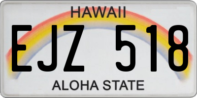HI license plate EJZ518