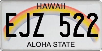 HI license plate EJZ522