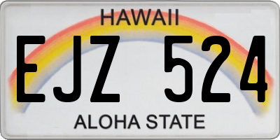 HI license plate EJZ524