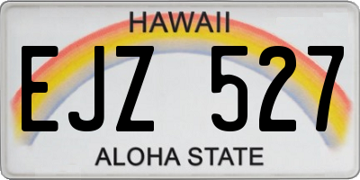 HI license plate EJZ527