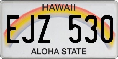 HI license plate EJZ530