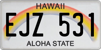 HI license plate EJZ531