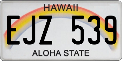HI license plate EJZ539