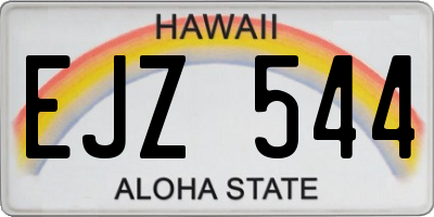 HI license plate EJZ544