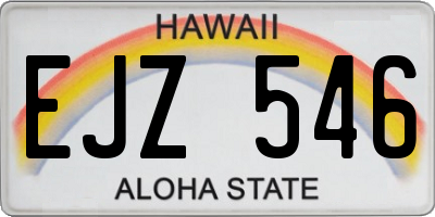 HI license plate EJZ546