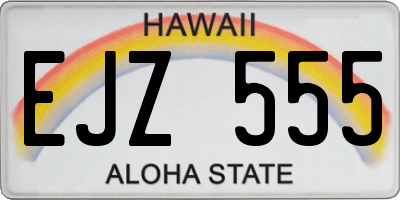 HI license plate EJZ555