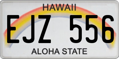 HI license plate EJZ556