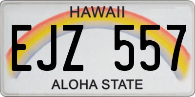 HI license plate EJZ557