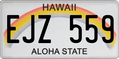 HI license plate EJZ559