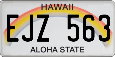 HI license plate EJZ563