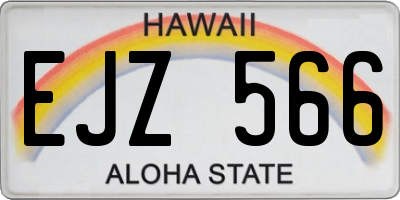 HI license plate EJZ566