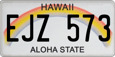 HI license plate EJZ573