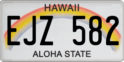 HI license plate EJZ582