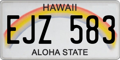 HI license plate EJZ583