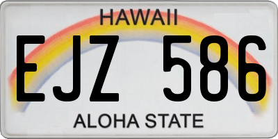HI license plate EJZ586