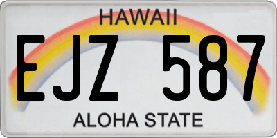 HI license plate EJZ587