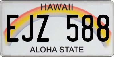 HI license plate EJZ588