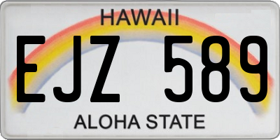 HI license plate EJZ589