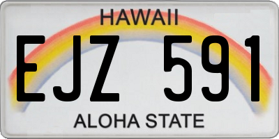 HI license plate EJZ591