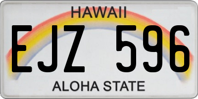 HI license plate EJZ596