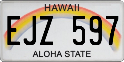 HI license plate EJZ597