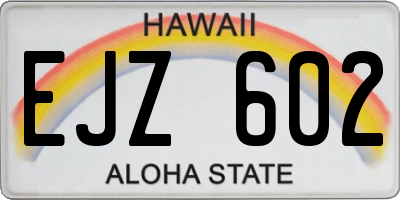 HI license plate EJZ602