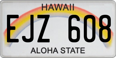 HI license plate EJZ608