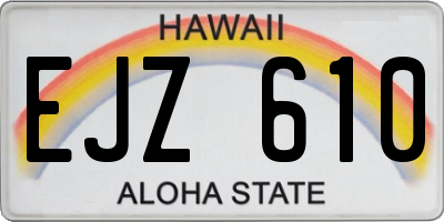 HI license plate EJZ610