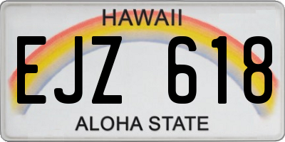 HI license plate EJZ618