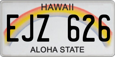 HI license plate EJZ626