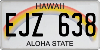 HI license plate EJZ638