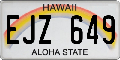 HI license plate EJZ649