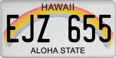 HI license plate EJZ655