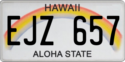 HI license plate EJZ657