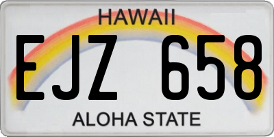 HI license plate EJZ658