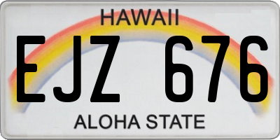 HI license plate EJZ676