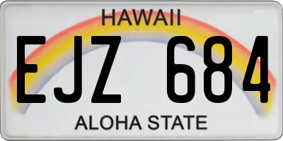 HI license plate EJZ684