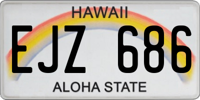 HI license plate EJZ686
