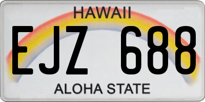 HI license plate EJZ688