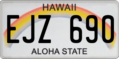 HI license plate EJZ690
